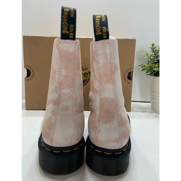 NEW Dr. Martens 1460 Pascal Women’s 8-Eye Lace Boots Tie Dye Suede Pink/White 7 - Picture 5 of 13